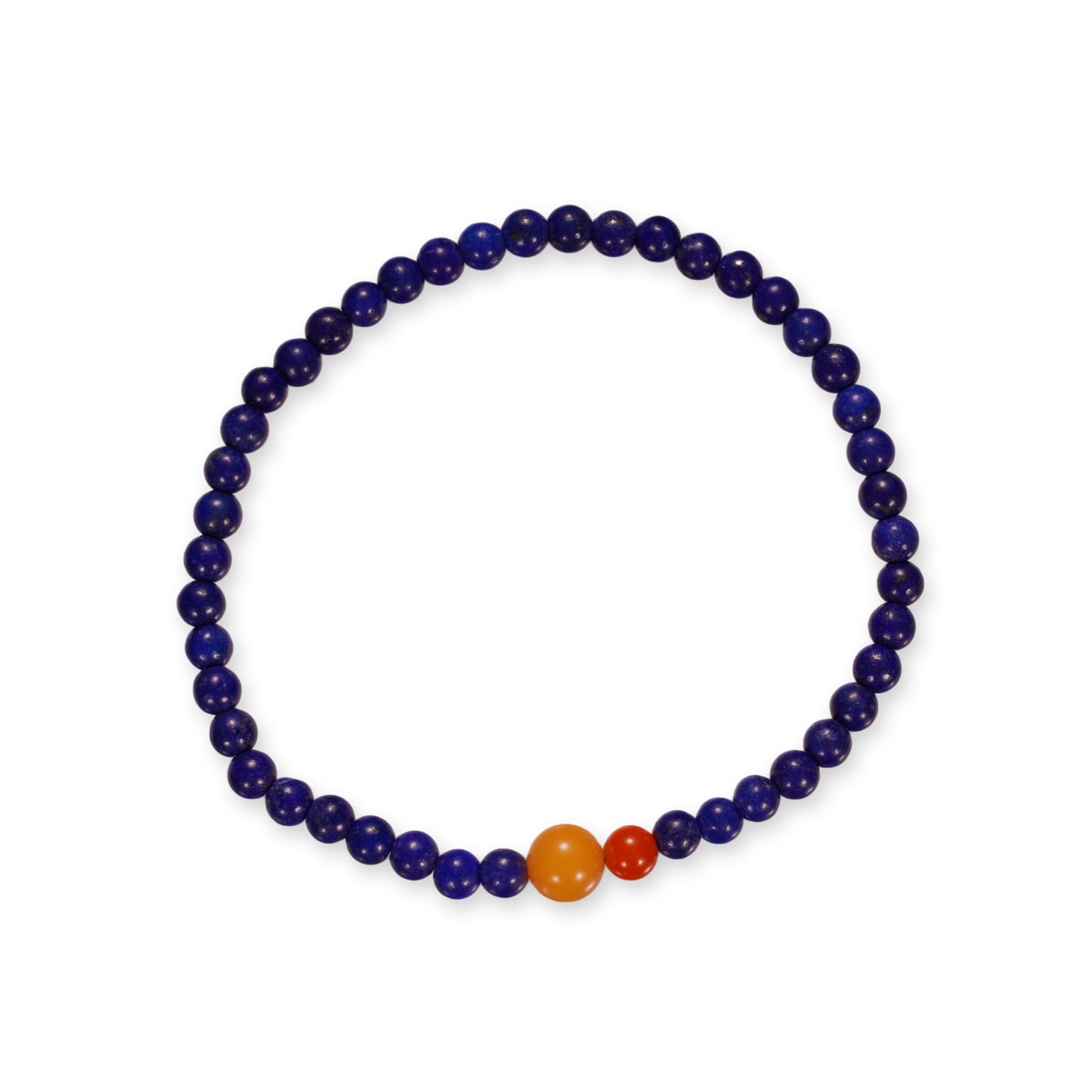 Kyaniet Armband – fijn Blauwe Edelsteen met Nanhong Agaat en Amber Accenten