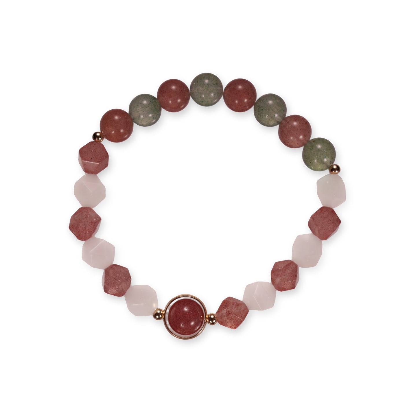 Rozenkwarts & Strawberry Quartz Armband – Zacht, Speels & Uniek