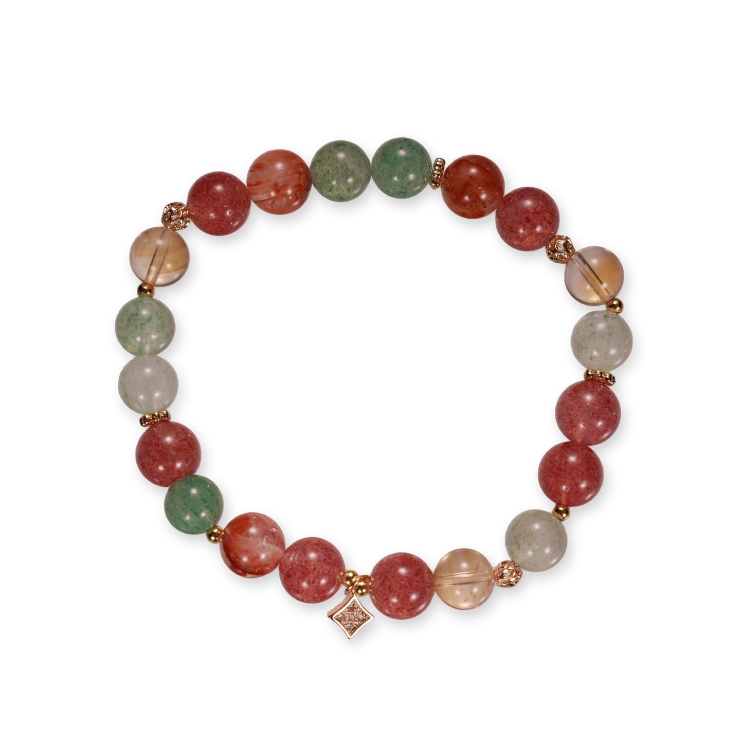 Aardbeienkwarts Mix Armband – Speels & Natuurlijk Samenspel