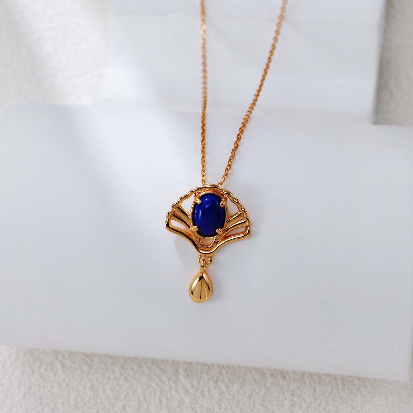 Lapis Lazuli Sieradenset – 925 Sterling Zilver Ketting en Oorbellen