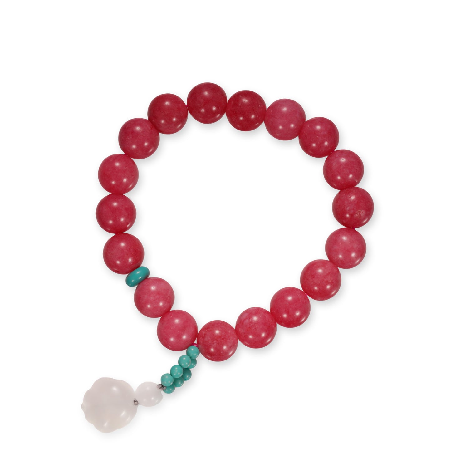 Rhodochrosiet & Chalcedoon Armband – Roze Edelsteen Met Turquoise Accent