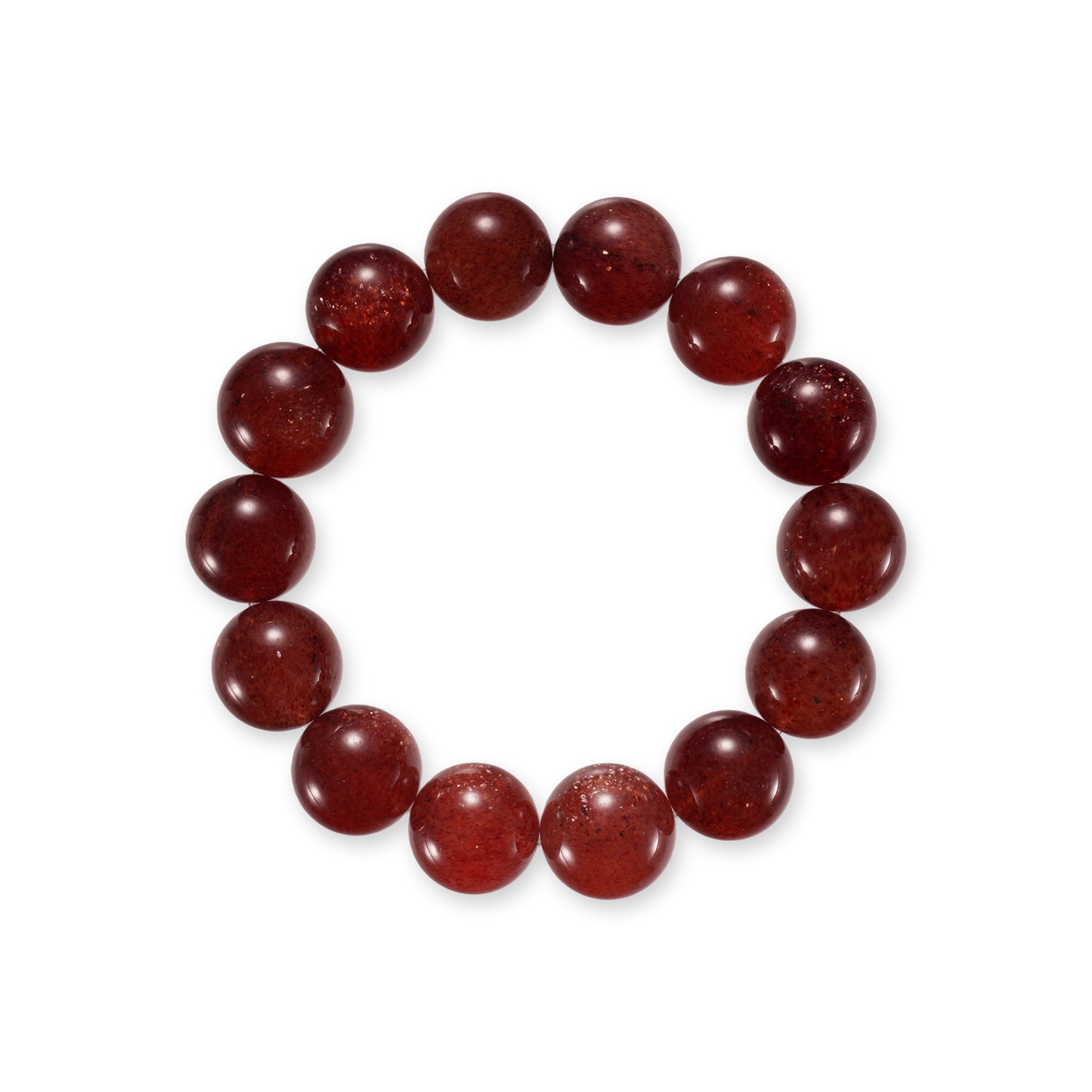 Aardbeienkwarts Armband – Natuurlijke Edelsteen met Warme Rode Tint