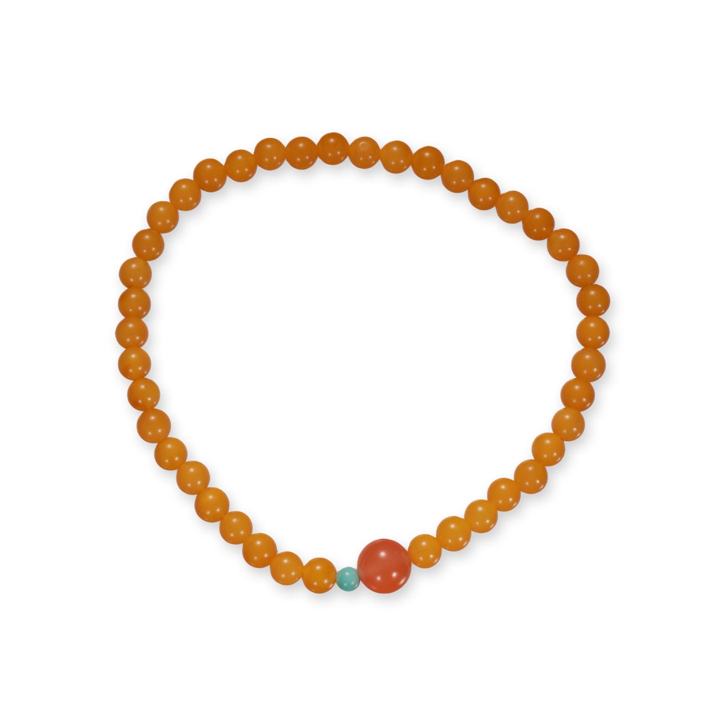 Nanhong Agaat Armband met Amber en Turkoois detail – Warme Edelsteen met Subtiel Kleuraccent