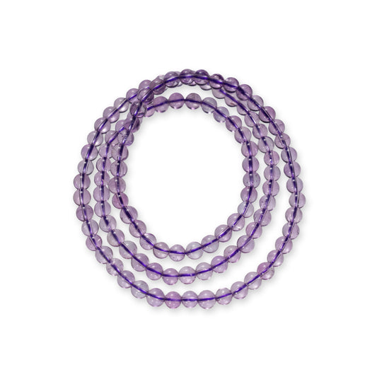 Triple Amethyst Bracelet - Purple Gemstone Beads