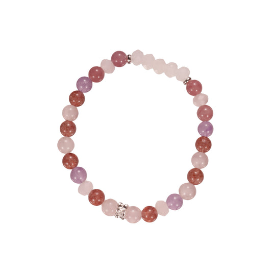 Rose Quartz & Strawberry Quartz Bracelet – Soft Pink Gemstone Beads