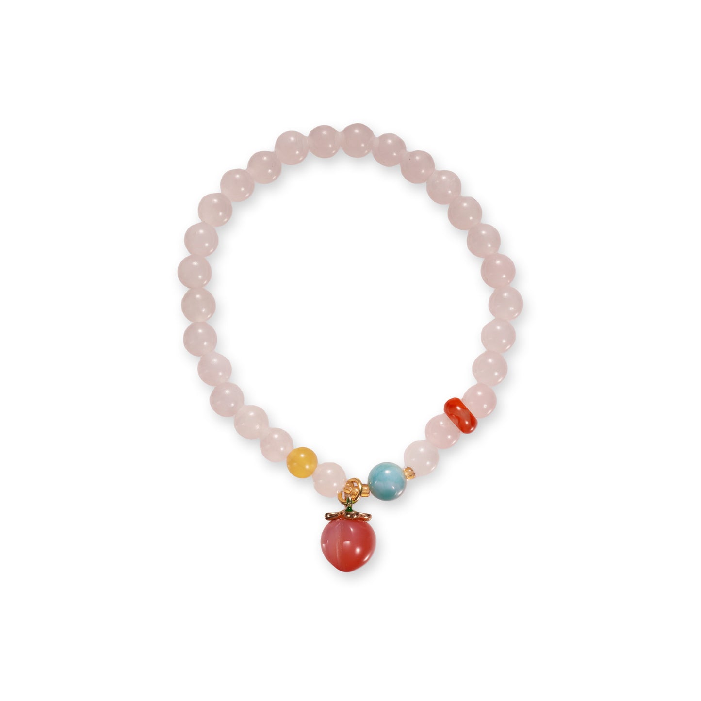 Witte Jade Armband – Zachte Edelsteen met Oceaan Jaspis Hanger
