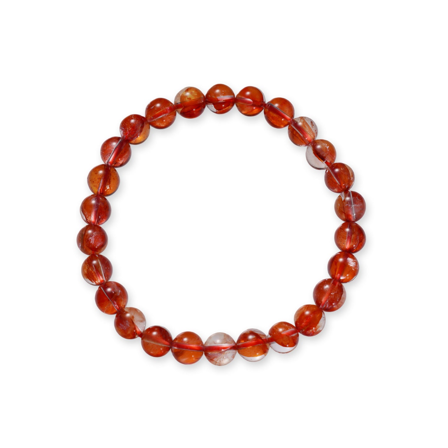 Rode Bloemenkwarts Armband – Warme Edelsteen met Uniek Patroon
