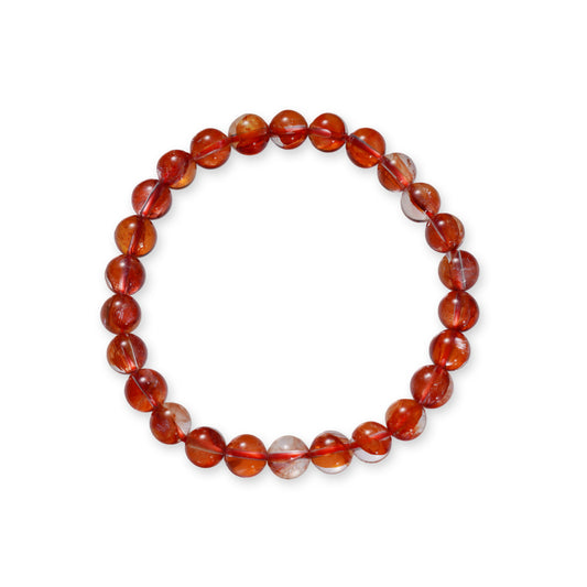 Rode Bloemenkwarts Armband – Warme Edelsteen met Uniek Patroon