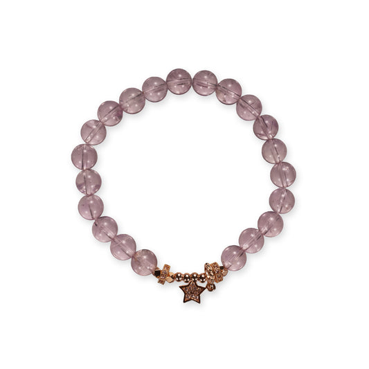 Bolivian Amethyst Bracelet with Star Charm – Peace & Elegance