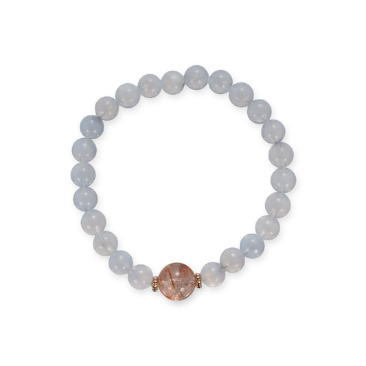 Aquamarine & Super Seven Bracelet – Fresh Contrast with Eyecatcher