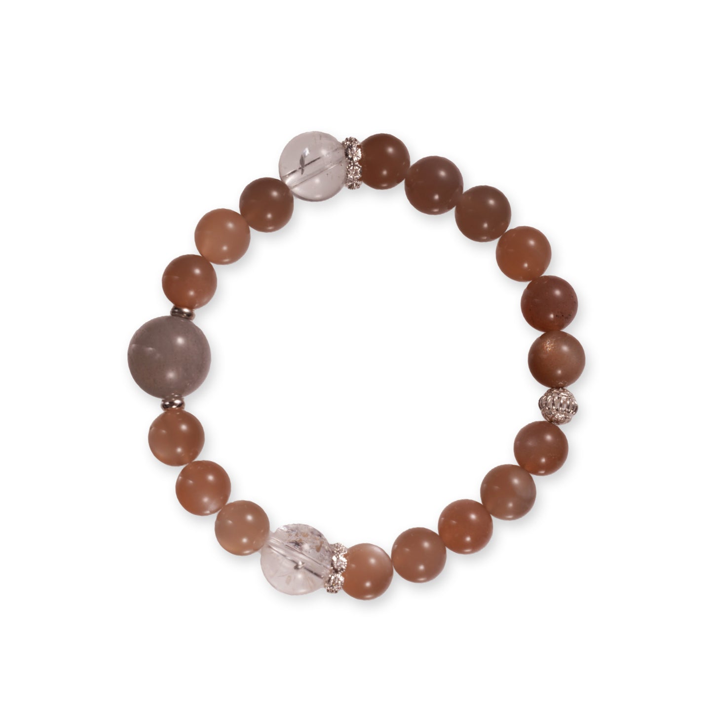 Maansteen & Kristal Armband – Aards & Verfijnd Samenspel