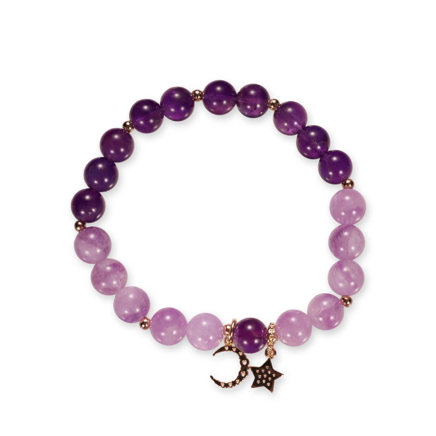 Paarse Jade & Amethist Armband – Speels Contrast met Nachtelijke Touch