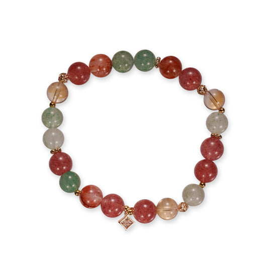Aardbeienkwarts Mix Armband – Speels & Natuurlijk Samenspel