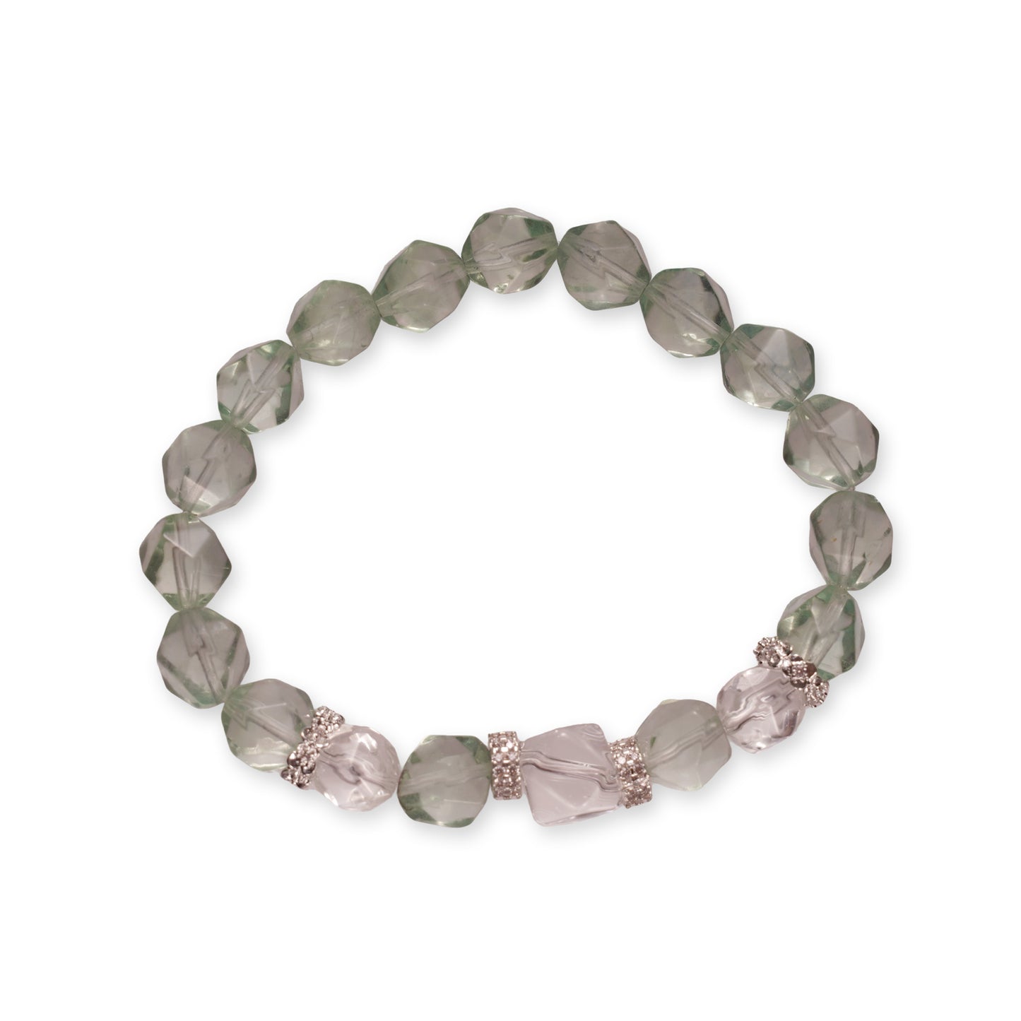 Groene Fluoriet & Witte Kwarts Armband – Fris en Verfijnd