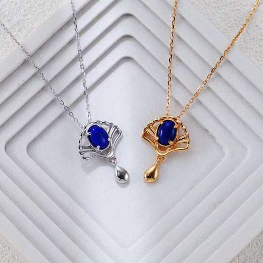 Lapis Lazuli Sieradenset – 925 Sterling Zilver Ketting en Oorbellen